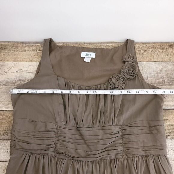 LOFT Gray Sleeveless Fit & Flair Midi Dress Size 8 - Picture 7 of 10